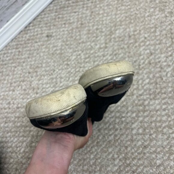 Miu Miu Black Flats with Silver Toe Cap - Picture 9 of 13